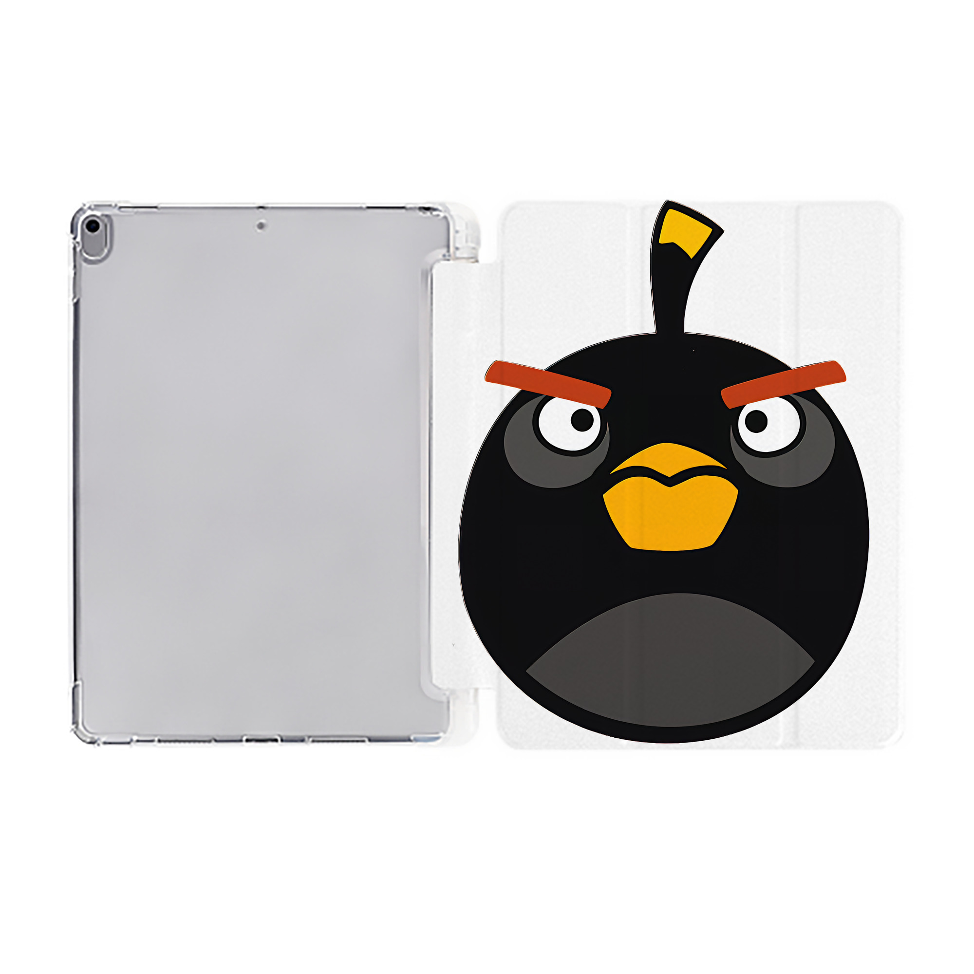 （画像用） Angry Birds アングリーバード IPad ケース ペン収納付き 三つ折りスタンド PUレザー×シリコン 対応機種9.5/10.5/10.9インチ